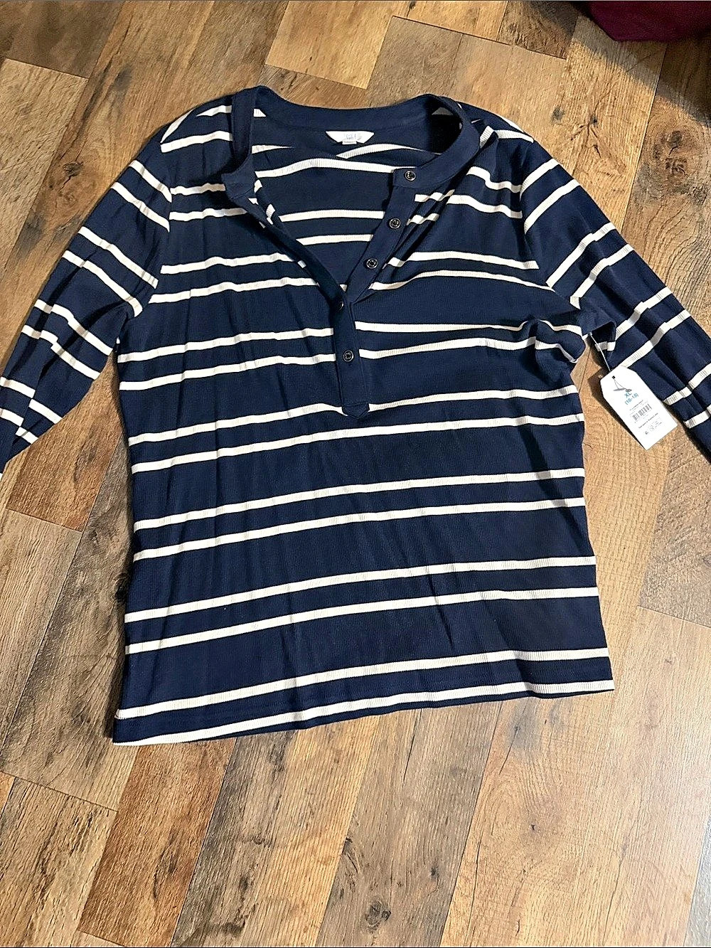 Time and Tru womens Striped Polo in Blue & White Size XL NWT